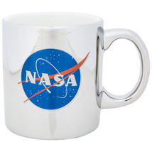 NASA Logo Chrome Finish 18 oz Ceramic Mug Silver - $25.98