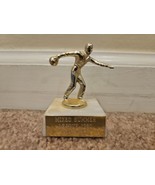 Vintage Men&#39;s Bowling Trophy 3&quot; Marble Base &quot;Hi Single&quot; 80s Era 2&#39;&#39;x2&#39;&#39; ... - $14.24