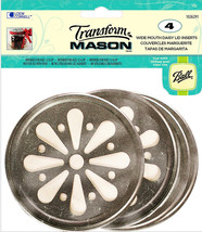 4 DAISY LID INSERTs Transform Mason Canning Jar WIDE MOUTH Metal Lid top... - $33.13 CAD