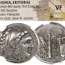 HERAKLES/OWL, Bow case Club, Apellas, AΠEΛΛAΣ. Erythrae, Ionia Greek Drachm Coin - £293.49 GBP