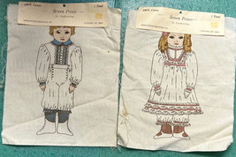 2 Vintage 1983 Cross Stitch Originals Colonial Boy Girl Candlewicking Screen Pri - £26.07 GBP