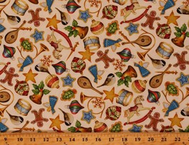 Cotton Ornaments Toys Christmas Presents Cotton Fabric Print By The Yard D500.43 - £25.71 GBP