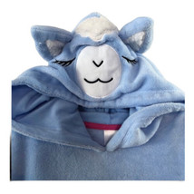SO Intimates Plush Blue Comfy Adult sweatshirt Sz Lg Kangaroo Pouch Lamb Hoodie - £12.81 GBP