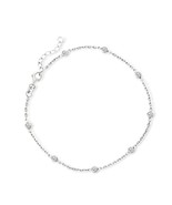 Ross-Simons 0.80 ct. t.w. CZ Station Anklet in Sterling 9 - £159.24 GBP