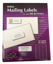 Printer Creations White Address Labels Inkjet 15 Sheets 450 Total Count - $19.99