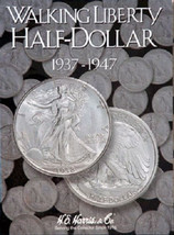 Walking Liberty Half Dollar Coin Folder Album #2, 1937-1947 by H.E. Harris - $179.87 MXN