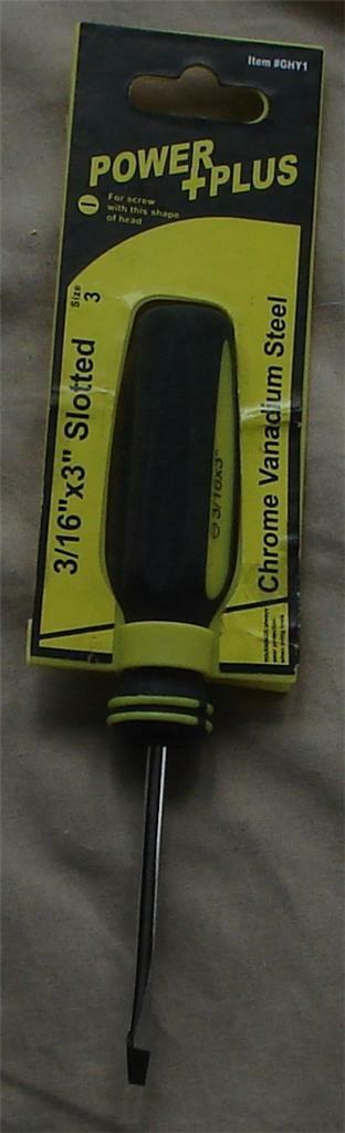 Nice NEW IN PACKAGE  Power Plus Screwdriver 3/16&quot; x 3&quot; Flathead, Magnetic - $4.94