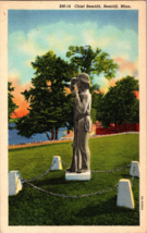 Vtg Postcard, Chief Bemidji, Statue located on the shore of Lake Bemidji - £5.02 GBP