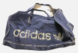 adidas West Germany Stone Washed Blue Vintage 90s Canvas Oversized Duffl... - £59.79 GBP