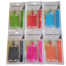 Universal Smartphone Silicone Holder w/ Lanyard and Card Pocket Holder Necklace - £8.87 GBP