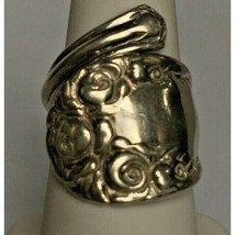 Wallace Sterling Silver &quot;Rose&quot; Finger Ring. Size 6-6.5 Sky - £31.56 GBP