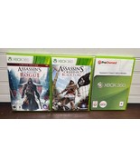 Assassin's Creed Xbox 360 (3) Game Lot Bundle  Rogue, Black Flag, creed 2 - $15.00