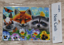 LEANIN TREE Cute Rabbit, Fox, Raccoon~Pack of 8 Notecards #35666~Blank Inside~ - £6.96 GBP