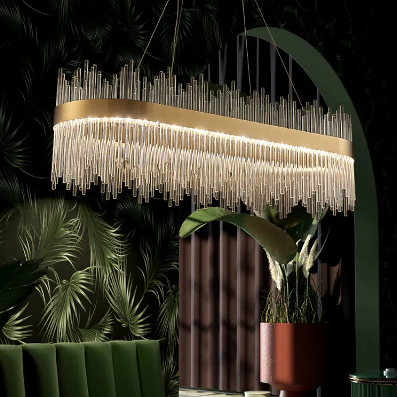 Modern Luxury Drawing Room Glass Led Chandelier Dining Room Led Dimmable... - $120.67+