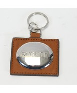 Rosetti Bag Tag Badge Brown Leather and Sliver 2-1/2&quot; Length x 2&quot; High - $12.73