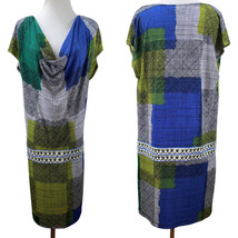 Vintage BCBGMAXAZRIA Silk Jersey Knit Shift Dress Stretch Multicolor Mod... - $46.50