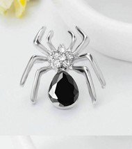 Vintage Look Silver Plated Spider Brooch Suit Coat Broach Lapel Pin Collar S2 - £9.72 GBP
