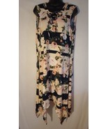 Nina Leonard Women&#39;s Size Large Floral Asymmetrical Midi Dress - £14.72 GBP