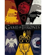 Lannister Stark Greyjoy Targaryen Westeros Sigils Poster Set of Thrones-... - $496.86 MXN