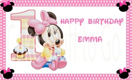 Baby Minnie 1st Birthday Edible Cake Topper Decoration - £10.15 GBP