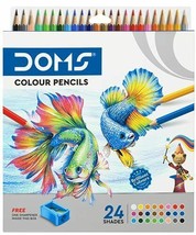 DOMS 24 Shades Color Pencils Set,High Quality Bright color+Smooth Sketch... - $24.98