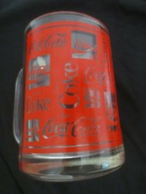 Coca-Cola Logo all over Clear Glass  Mug Cup 14oz - £3.50 GBP