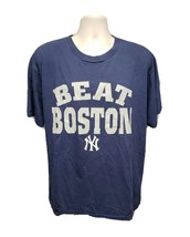 NY Yankees Beat Boston Red Sox Rivalry Match Adult Large Blue TShirt - £11.82 GBP