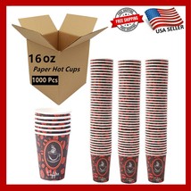 1000 Ct Disposable Paper Hot Coffee Cups Coffee Bean Design WHOLESALE LO... - £100.96 GBP