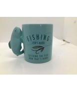 Hallmark Fishing Isnt Hard Fly Coffee Mug Fish Handle Blue Fisherman Gif... - £11.89 GBP