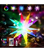 16 Inch Christmas Star Tree Topper, RGB Color Change Christmas Tree Ligh... - $10.99