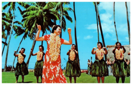 Hula Dancer at Luau Hawaii Postcard Posted 1977 - £6.61 GBP