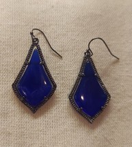 Kendra Scott Alex cobalt blue black metal Earrings - £27.33 GBP