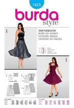 Burda Sewing Pattern 7473 Evening Dress Skirt Top Womens Size 10-20 - £9.81 GBP