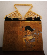 Claudio Merazzi Gustav Klimt Gold Designer Hand Bag Authentic Evening Vi... - $156.49