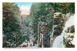 The Flume Looking Down A Cascade White Mountains New Hampshire Postcard - £7.06 GBP
