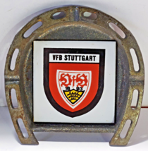 Vintage VFB Stuttgart Heavy Cast Metal Horseshoe Souvenir 5&quot; Ashtray - £14.15 GBP