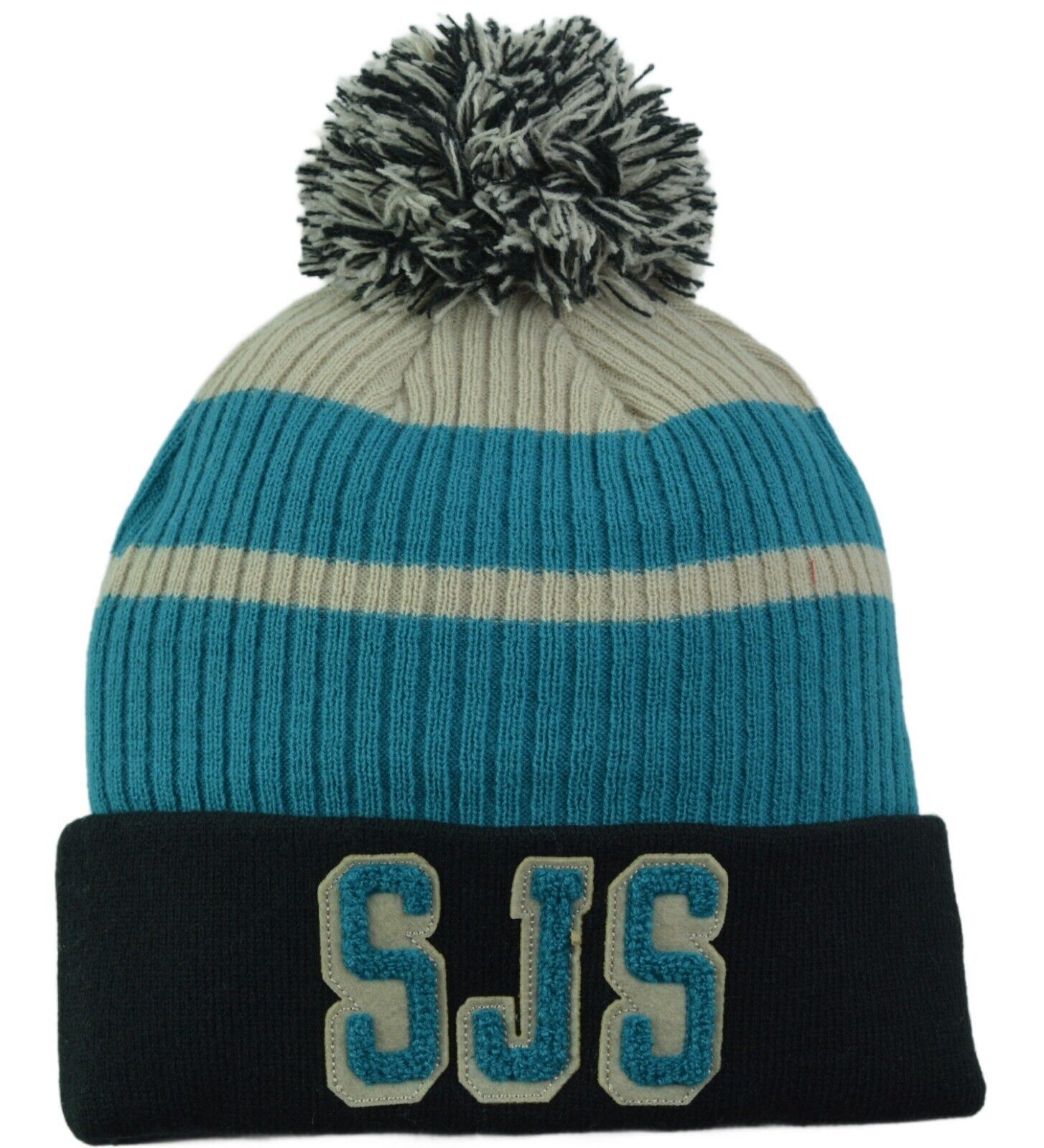 San Jose Sharks NHL Vintage Hockey True Classic Knit Beanie Pom WInter Hat