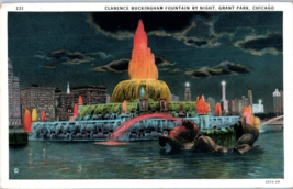 Clarence Buckingham Memorial Fountain in Grant Park Chicago Illinois Postcard - £4.12 GBP