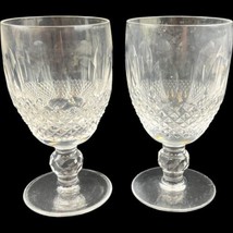 Waterford Ireland Colleen Short Stem Claret Wine Cut Glass Crystal Pair 4-3/4&quot; - £37.36 GBP