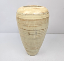 Handcrafted Natural Bamboo Spun Vase Modern Style Decorative Studio Nova 11&quot; - £23.94 GBP