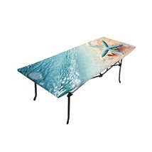 Fitted Tablecloth Elastic Edge Table Cover White Abstract Marble Art Waterproof  - $40.99