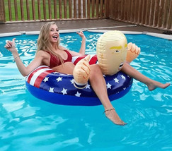 47&quot;Trump Swimming Floats Inflatable Pool Raft Float Beach Party Swim Cir... - £32.38 GBP