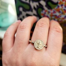 Vintage Christian Saint Ring, size 9 - $24.99