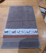 Horse Hand Towel Dark Grey - $9.50