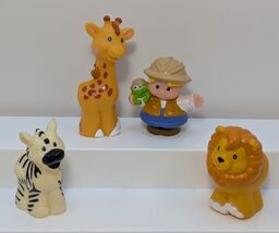 Fisher-Price Little People Lot 4 Figure Animal Safari Zoo Keeper Lion Ze... - $9.89