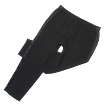 NWT Eileen Fisher Tuxedo Stripe Tapered Ankle in Black Silk Georgette Pants L - £71.62 GBP