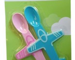 Angel of Mine BPA Free Airplane Plastic Baby Spoons Pink &amp; Blue 2 Count ... - £5.48 GBP