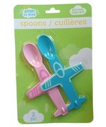 Angel of Mine BPA Free Airplane Plastic Baby Spoons Pink &amp; Blue 2 Count ... - £5.41 GBP