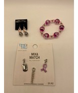 Breast Cancer Jewelry - Charms - Avon Earrings - Bracelet - £7.86 GBP