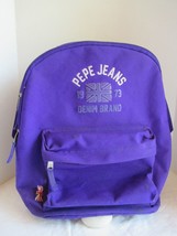 Pepe Jeans London backpack Denim Brand purple 16&quot;W x 17&quot;H - £18.12 GBP